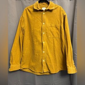H&M Men's Mustard Corduroy Button-Down Shirt